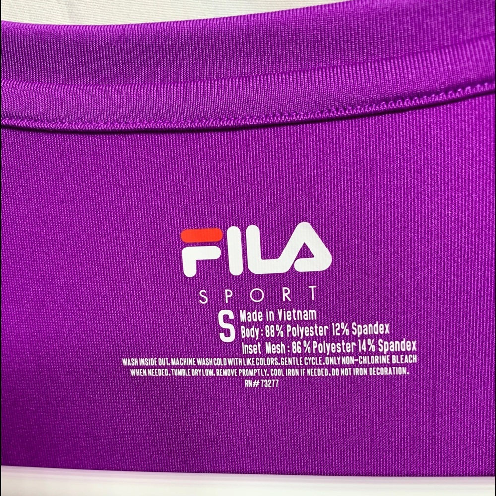 WOMEN’S FILA ATHLETIC SHIRT-PURPLE WITH FILA LOGO - Picture 3 of 3